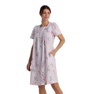 Женский халат из пике на пуговицах Miss Elaine Essentials, Pink Floral