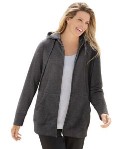 Толстовка на молнии из флиса больших размеров Better Fleece Woman Within, Heather charcoal