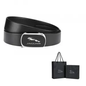 JAGUAR Мужской кожаный ремень из коровьей кожи шириной 3.4 см, Black