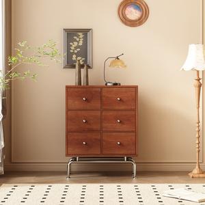 Mikemijia Комод 80х40 см для спальни в винтажном стиле, 6 ящиков, настенный, из массива южноамериканского дерева