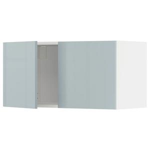 Настенный шкаф с 2 дверцами METOD IKEA, 80x37x40 см, цвет white/kallarp light grey-blue