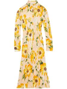 Acne Studios платье миди с цветочным принтом, нейтральный