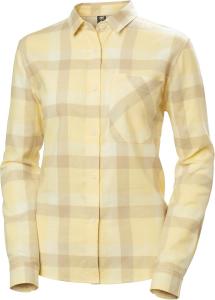 Helly-Hansen W Lokka Flannel LS Shirt - женская фланелевая рубашка с длинным рукавом, мягкая и прочная, идеальна для активного отдыха и повседневной носки Helly Hansen, 367 Yellow Cream Box Stripe Plaid