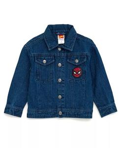 Джинсовая куртка с изображением Человека-паука для мальчиков от малышей до больших детей Marvel, синий