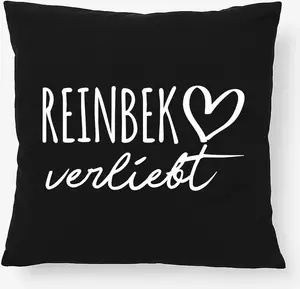 Подушка Huuraa Reinbek in Love Gift 40x40 см с наполнителем из черного хлопка Reinbek Decor Hellweg Druckerei