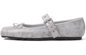 CHARLES&KEITH Маленькие туфли Мэри Джейн на плоской подошве 1 см женские светло-серые, цвет Light Grey Light Gray