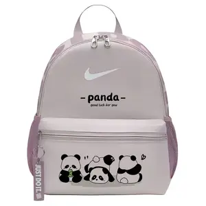 Nike Тканевый рюкзак женский серый фиолетовый и фуксия и белый, Letter Panda