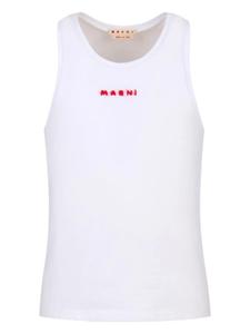 Топ с вышитым логотипом Marni, белый