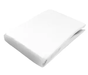 Простыня фланелевая на резинке, 140 х 200 см, белая, 100% хлопок, для матрасов высотой до 25 см, для сна sleepling