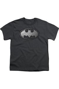 Футболка с коротким рукавом для детей с логотипом Batman из клейкой ленты Gildan, Charcoal