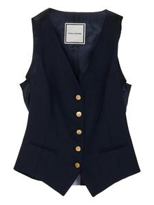 Жилет без рукавов Tagliatore с золотыми пуговицами, черный