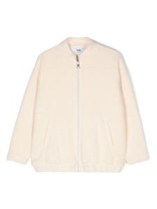 MSGM Kids куртка с вышитым логотипом, нейтральный цвет