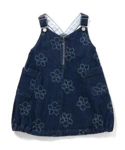 Джинсовая юбка-свитер с цветочным принтом