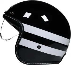 Мотоциклетный шлем 3/4, шлем-реактивный шлем с визором, ретро-стиль, сертификация ECE, шлем для скутера, шлем для мопеда, защитная шапочка для чоппера, круизера, винтажный пилотский шлем с быстросъемным креплением Hejunlian, 2