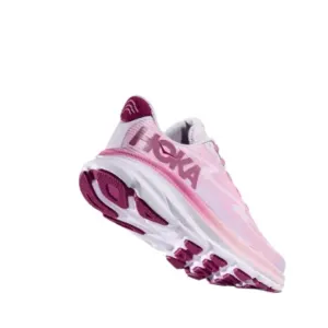 Clifton 9 Slip Resistant Abrasion Resistant низкие детские кроссовки для бега HOKA ONE ONE, розовый