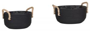 Набор корзин 40x26 см, натуральный/черный