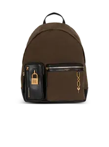 Рюкзак Pulse из телячьей кожи и нейлона Balmain, хаки