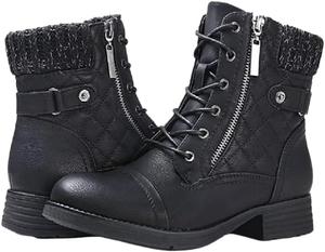 Женские ботильоны модные боевые ботинки осенние ботинки для женщин с шнуровкой, удобные низкие каблуки Hhhchpm, Black