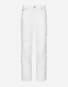 Бойфренд-джинсы с вышивкой DOLCE & GABBANA, мультиколор