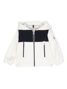 Куртка с капюшоном и нашивкой-логотипом Moncler Enfant, белый