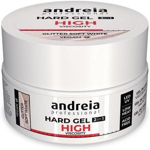 Андрея Профессиональный твердый гель для ногтей, двухфазный 2 в 1, светодиодный и УФ-гель для наращивания ногтей, высокая вязкость для крепких ногтей, кончиков и наращивания, цветной блеск, мягкий белый, 22 г Andreia