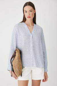 Льняная блузка Medicine, синий