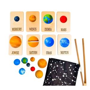 Деревянные планеты, деревянные карточки, интересные факты о планетах, солнечной системе. Inna marka