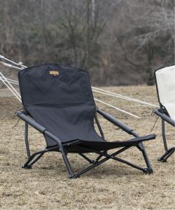 Смор/ Низкое железное кресло Складной стул с железным каркасом S'More, цвет Black