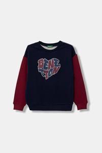 Детская хлопковая толстовка United Colors Of Benetton, темно-синий