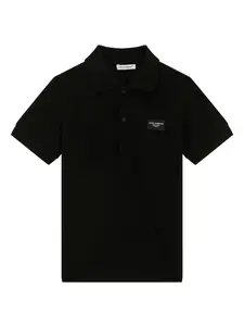 Рубашка поло с логотипом Dolce & Gabbana Kids, черный