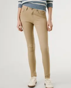 Женские джинсы с пятью карманами и средней посадкой Pepe Jeans, бежевый
