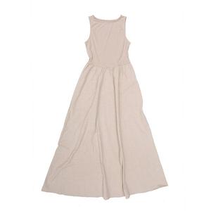 Платье-макси для женщин в стиле пэчворк с круглым вырезом и эластичным кроем Inspire Chic, Beige