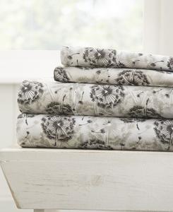 Комплект постельного белья Farmhouse Chic Premium Ultra Soft Pattern из 4 предметов, размер King Ienjoy Home, цвет make a wish grey