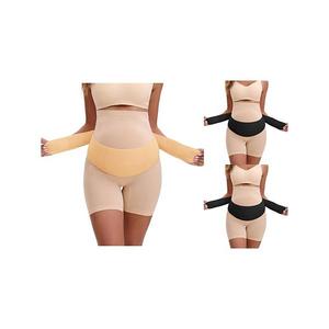 3 упаковки бандажей для беременных - мягкие дышащие поддерживающие пояса с регулируемой спинкой Inspire Chic, Black Beige