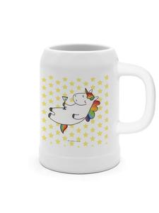 Пивная кружка с единорогом и цветочным рисунком, без слов, белого цвета Mr. & Mrs. Panda