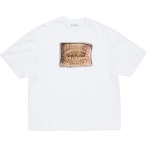 Acne Studios Футболки унисекс белые с круглым вырезом