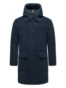 Шерстяное пальто Thiagoo XX темно-синего цвета STONE HARBOUR