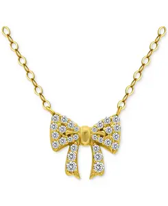 Ожерелье с подвеской-бантом из кубического циркония, 16 дюймов + удлинитель 2 дюйма, эксклюзивно в Macy's Giani Bernini, yellow