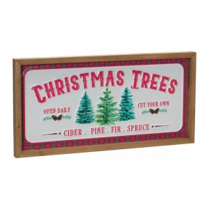 Панно на стену Melrose International Christmas Trees, 2 штуки, красный / белый