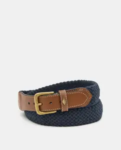 Плетеный мужской ремень из вискозы Lottusse, темно-синий