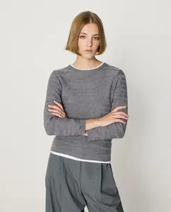 Женский джемпер с текстурой лицевой и изнаночной вязки, с рукавами до локтя Escorpion, серый