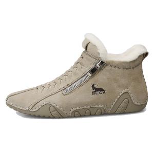 BECK Тёплые износостойкие противоскользящие высокие зимние ботинки женские - песочные, цвет Sand