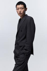 Двубортный пиджак обычного кроя. H&M, серый