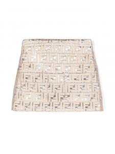 Fendi Kids парчовая юбка с логотипом FF, золотой