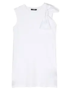 Платье мини с бантом Balmain Kids, белый