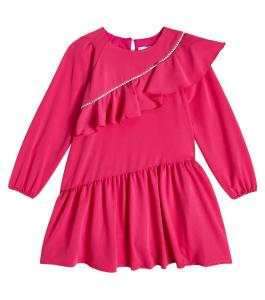 Украшенное платье с оборками Monnalisa, розовый