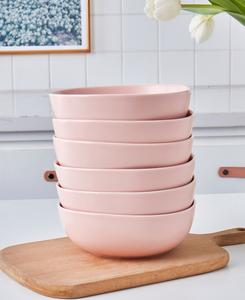 Набор из 6 фарфоровых мисок Delilah Stone Lain, цвет blush