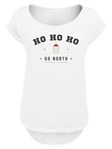 Удлиненная футболка Ho Ho Ho Santa Claus Christmas в белом цвете F4NT4STIC