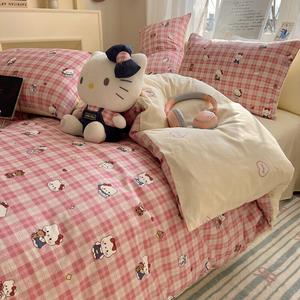 LUOLAI HOME Комплект постельного белья 4 предмета, простыня, размер 200x230 см, 100% хлопок, цвет Pengge Qi Mao