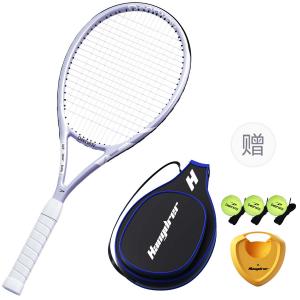 Теннисная ракетка Unisex Carbon, вес 270-290 г, площадь головы 92-103 кв дюйма DEERWAY, фиолетовый single racket+no-needle base+string included *3+upgraded racket bag